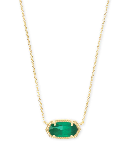 Kendra Scott Elisa Gold Pendant Necklace in Emerald Cat’s Eye