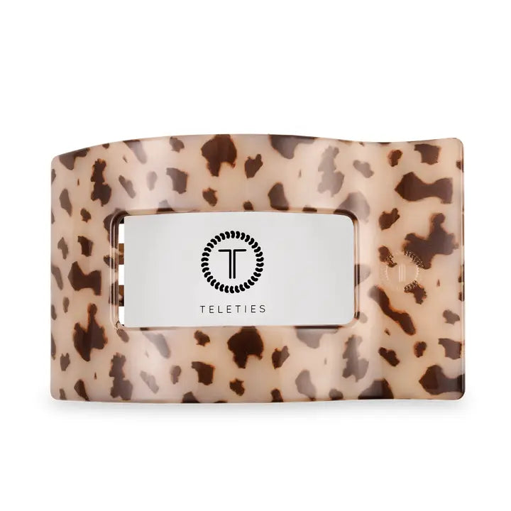 Teleties Flat Rectangle Hair Clip | Large | Blonde Tortoise