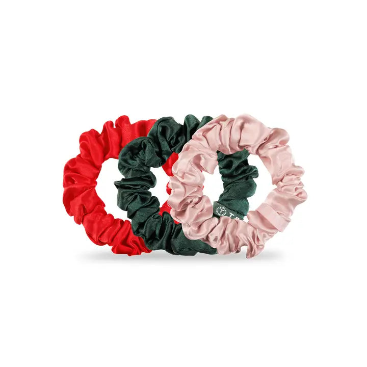 Teleties Silk Hair Scrunchie | Large | Poinsettia