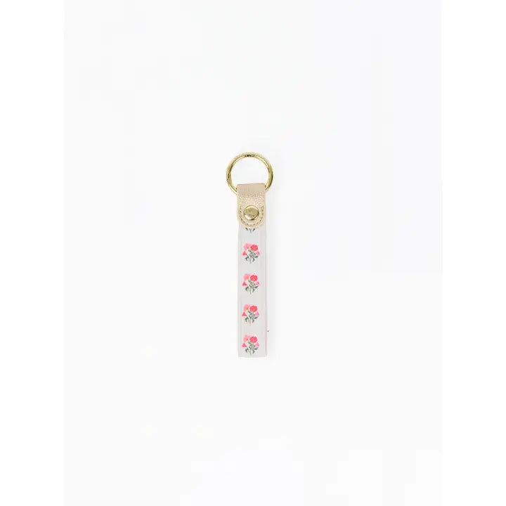Mary Square Key Fob | Meadow Blush Stripe