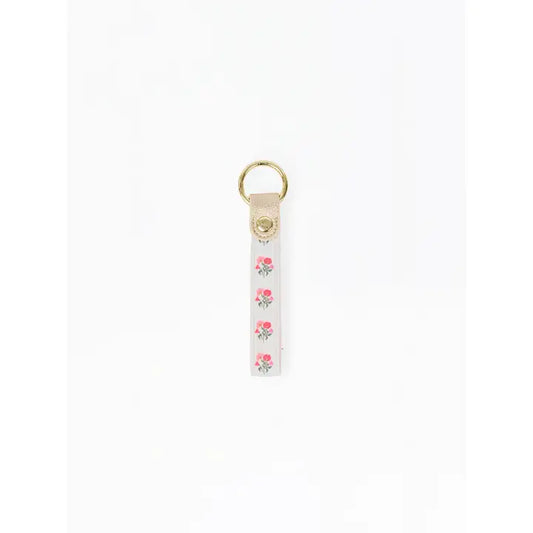 Mary Square Key Fob | Meadow Blush Stripe