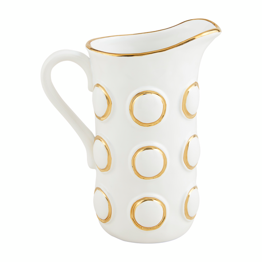 MUD PIE GOLD RING BEAD PITCHER