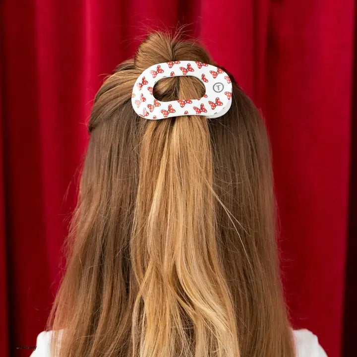 Teleties Flat Round Hair Clip | Small | Minnie Mouse Loves Her Bows!