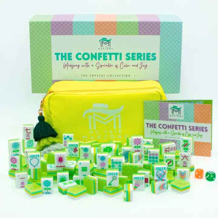 My Fair Mahjong Crystal Confetti Lemon-Lime | Mahjong with A Sprinkle of Color and Joy