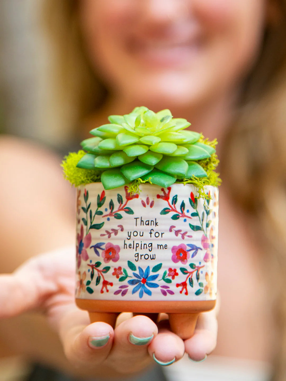 Natural Life Mini Artisan Planter-Thank You