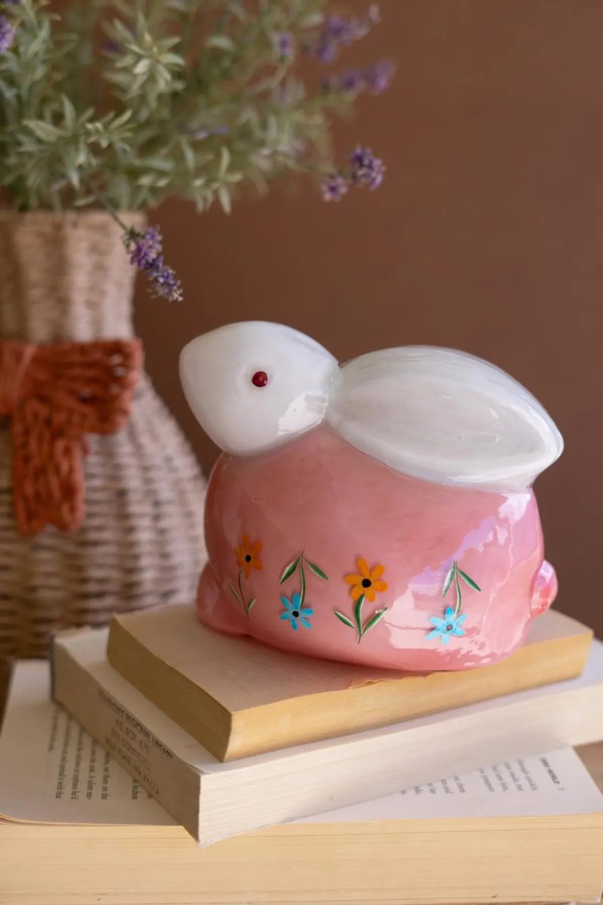 Kalalou Hand-Painted Glass Bunnies
