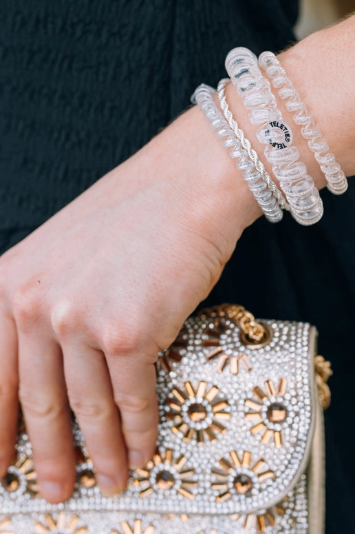 Teleties Spiral Hair Coils | Small | Silver Slay Hair Ties