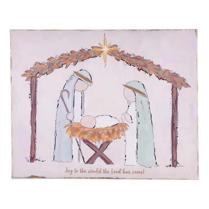 Glory Haus Joy To the World Nativity Canvas