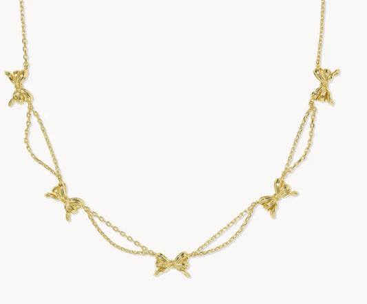 KENDRA SCOTT BOW STRAND NECKLACE GOLD