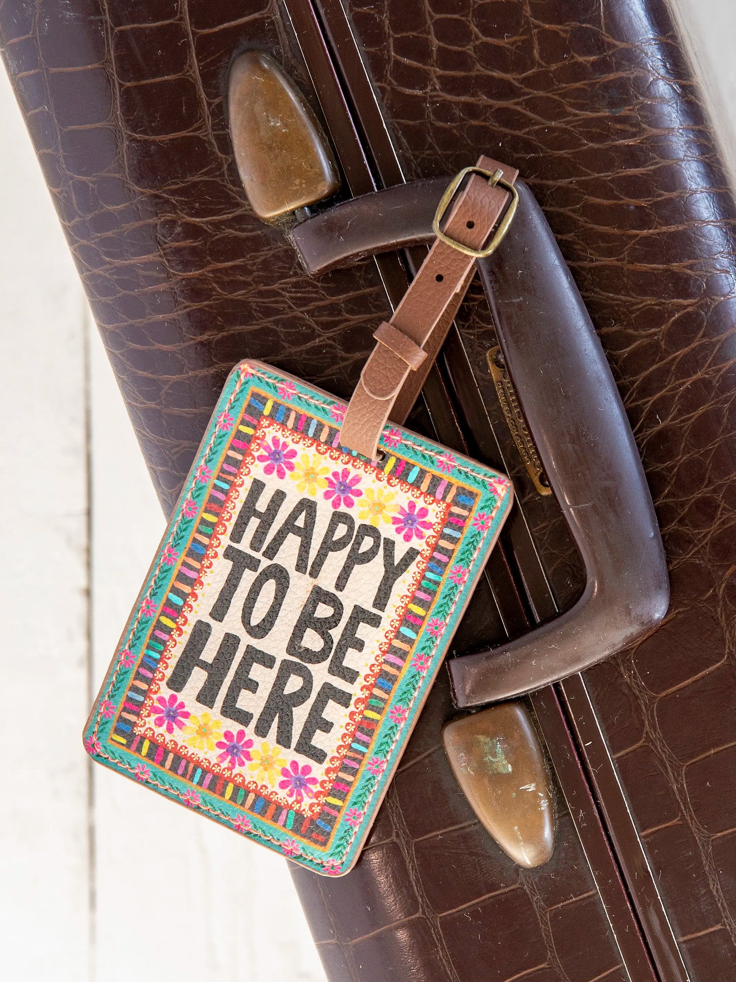 Natural Life Travel Happy Luggage Tag-Happy