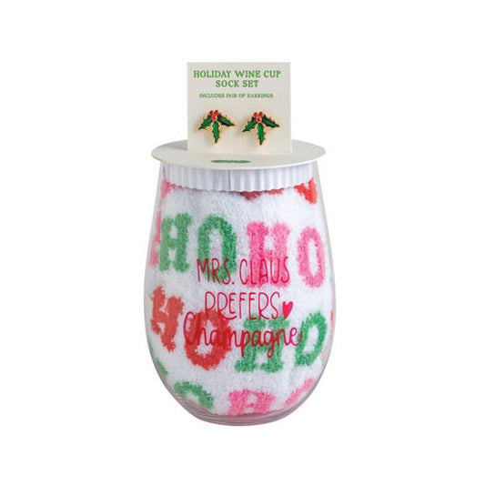MUD PIE HOHOHO WINE CUP GIFT SET