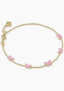 KENDRA SCOTT LILLIA BUTTERFLY ENAMEL DELICATE CHAIN BRACELET