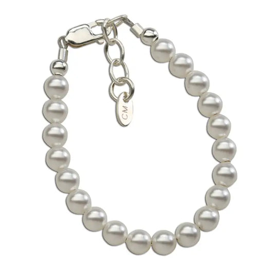 Cherished Moments Sterling Silver Baby's 1st Pearls Bracelet Keepsake Gift