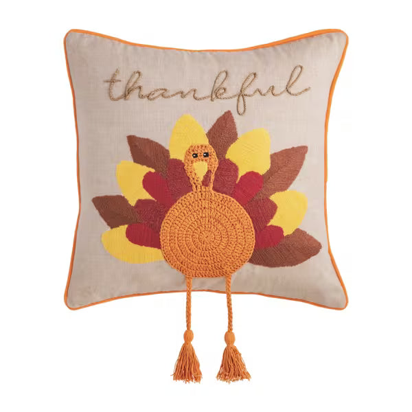MUD PIE TURKEY DANGLE LEG PILLOW