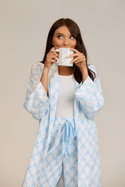 MUD PIE BLUE BOW PAJAMA PANTS