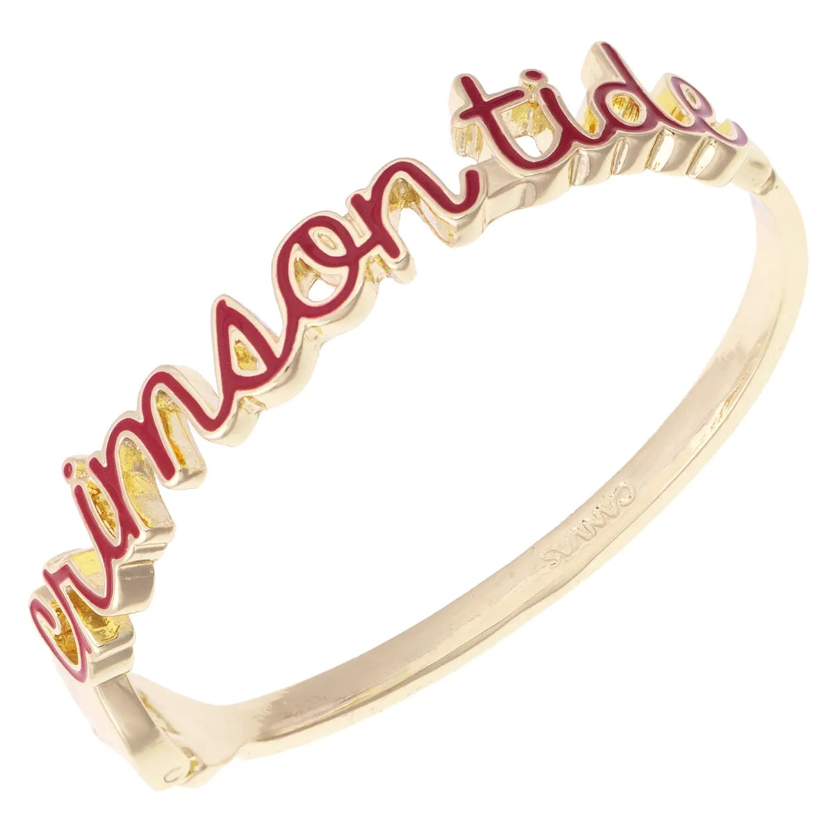 Canvas Style Alabama Crimson Tide Cursive Enamel Hinge Bangle