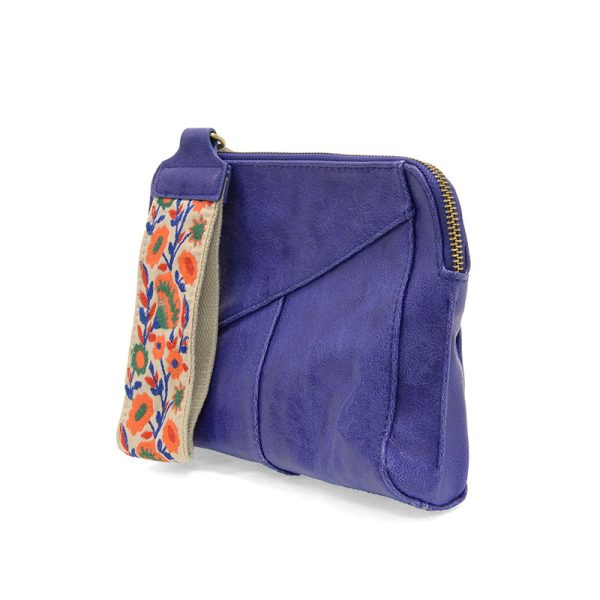 Gigi Crossbody with Woven Wristlet Strap-Cobalt