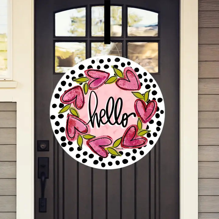 Baxter & Me Hello Heart Vine Wreath Door Hanger