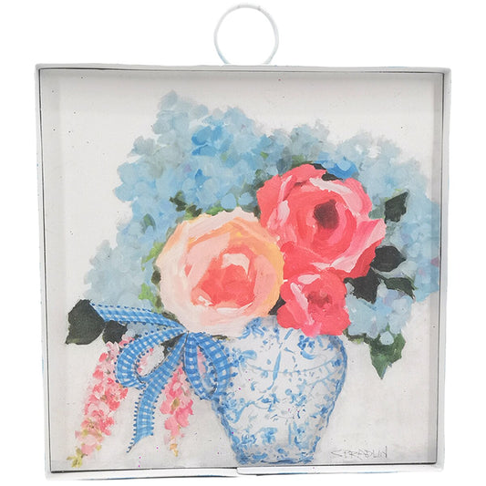 The Round Top Collection Mini Art Ginger Jar of Flowers
