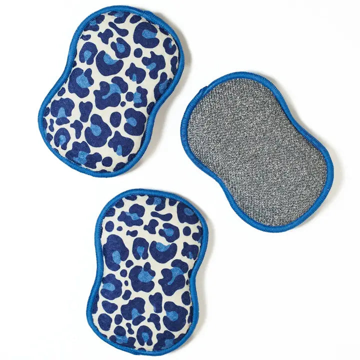 Once Again Home Co. Re:Usable Sponges (Set of 3) -Blue Leopard
