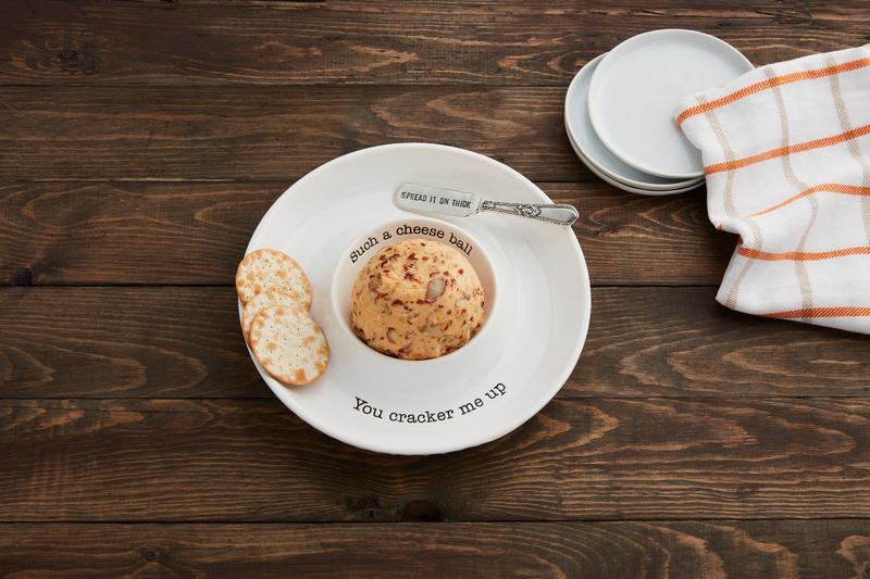 MUD PIE CHEESE BALL SERVING DISH SET