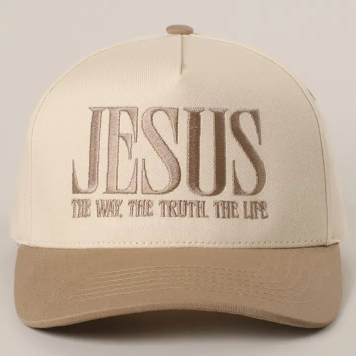 Jesus Typography Embroidered Trucker Hat