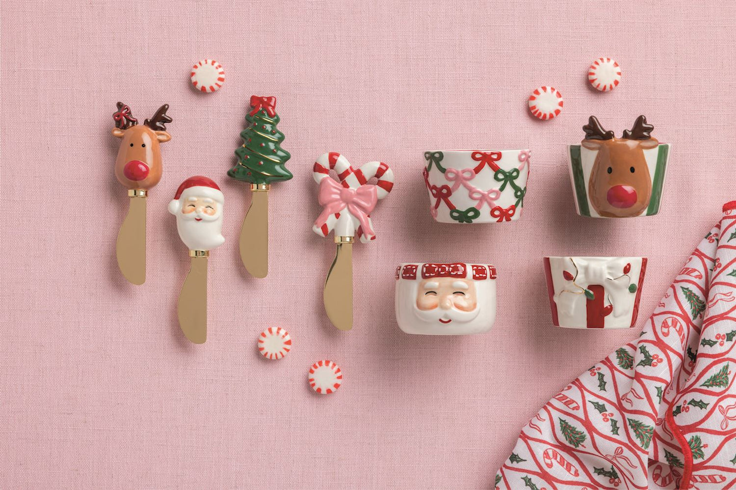 MUD PIE CHRISTMAS BOW TIDBIT DISHES