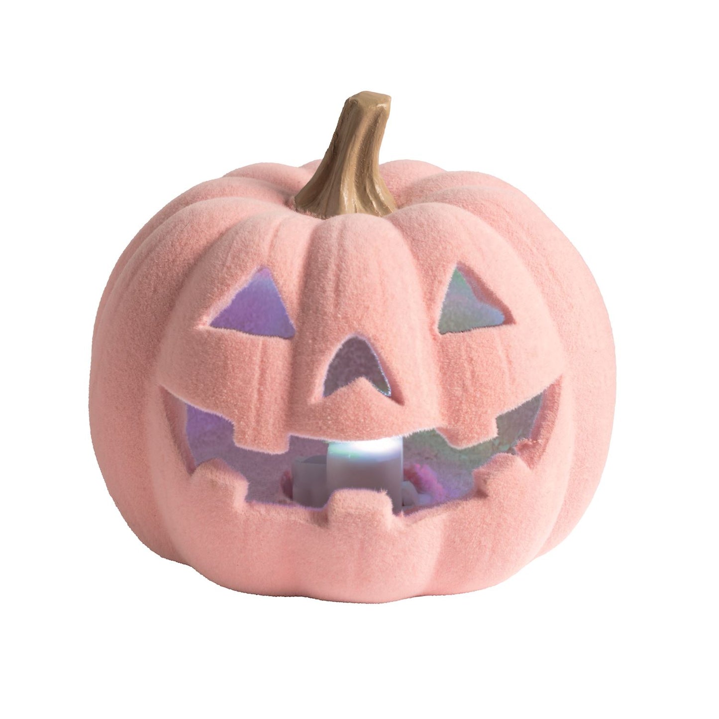 MUD PIE LIGHT-UP FLOCKED PINK PUMPKIN