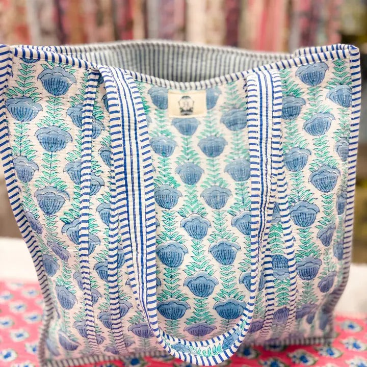 Heart of Grace Ocean Blooms | Regular Quilted Tote Bag