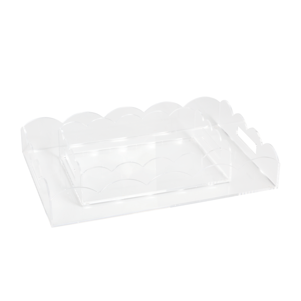 MUD PIE LUCITE SCALLOPED TRAYS