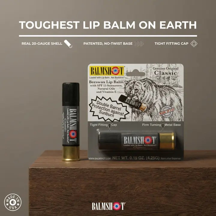 BALMSHOT New "Black" Classic Beeswax Lip Balm