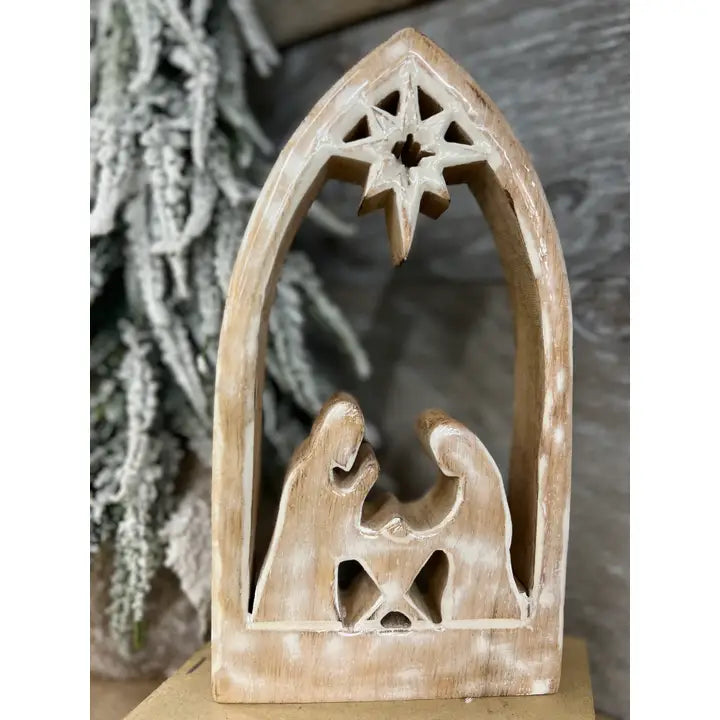 Wholesale Home Decor Clear Enamel Nativity 10x5in