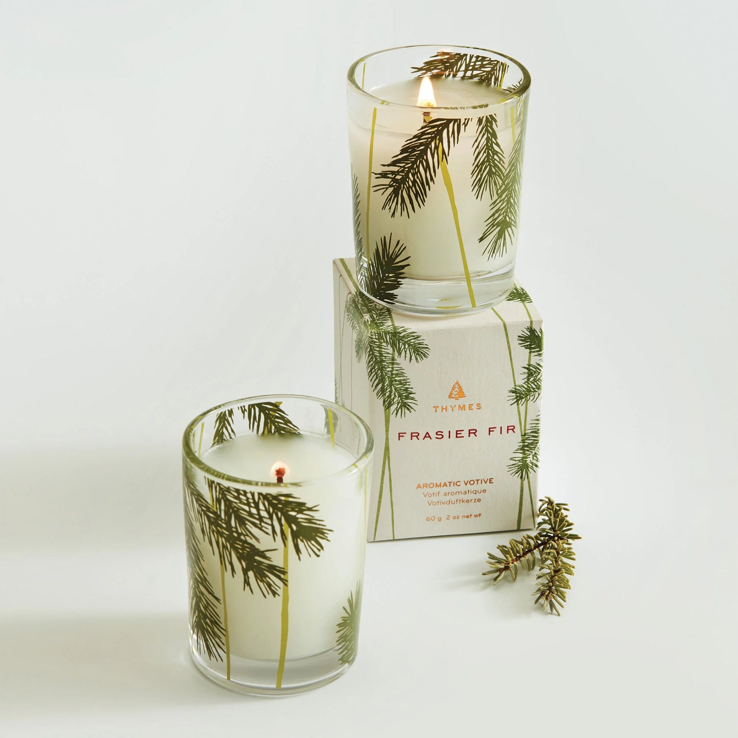 Thymes Frasier Fir Pine Needle Votive Candle – shopflowersplus.com