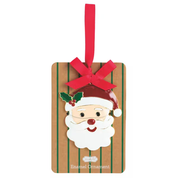 MUD PIE SANTA ENAMEL ORNAMENT