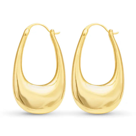 Amanda Blu Naomi Polished Elongated Hoop Gold