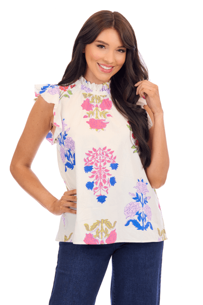 MUD PIE KENZIE FLOUNCE TOP