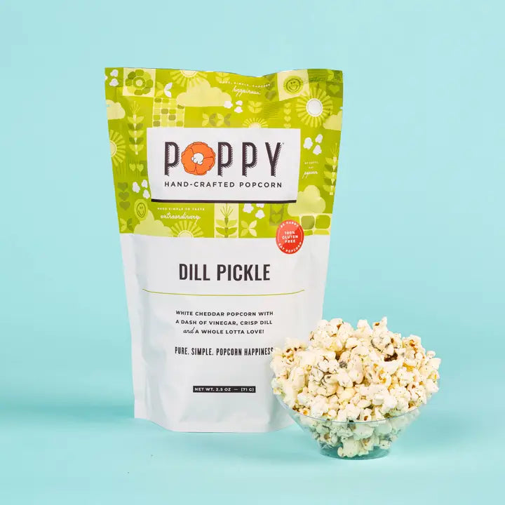 Poppy Dill Pickle Popcorn