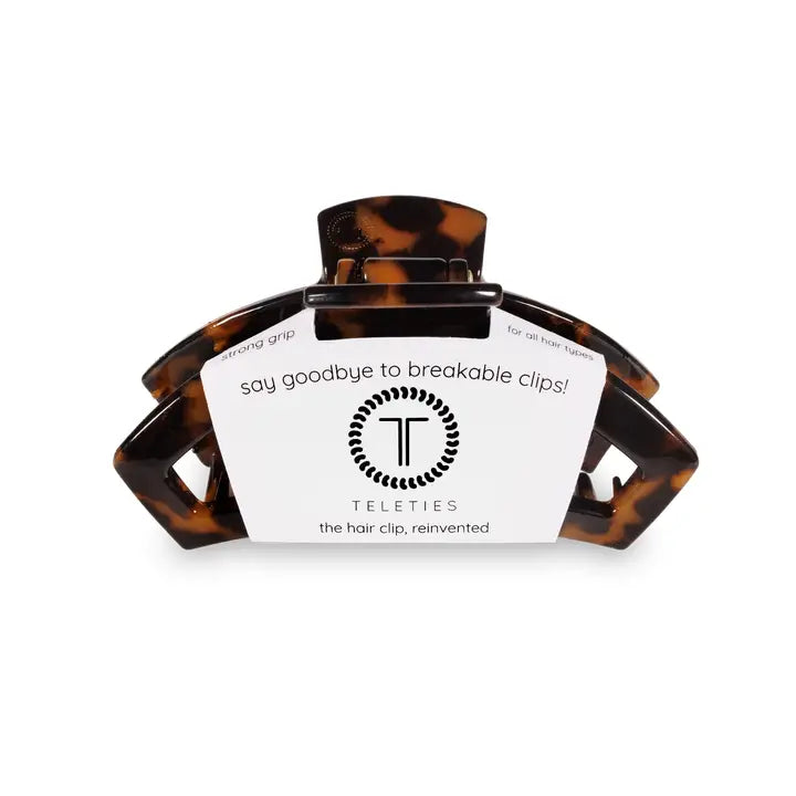 Teleties Open Hair Clip | Small | Tortoise