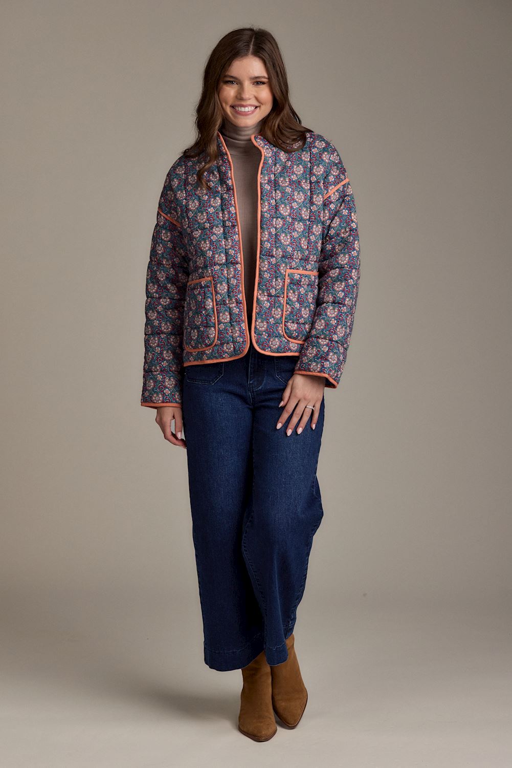 MUD PIE CHER BLOCK PRINT JACKET BL