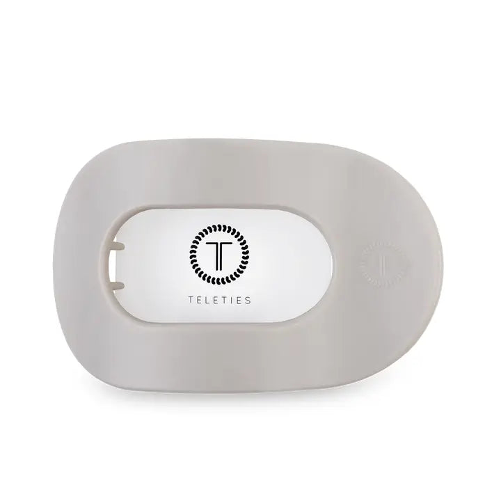 Teleties Round Flat Hair Clip | Large | Silver Flames