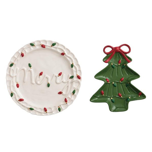 MUD PIE CHRISTMAS NESTED PLATTER SET