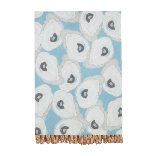 MUD PIE BLUE REPEAT OYSTER TOWEL