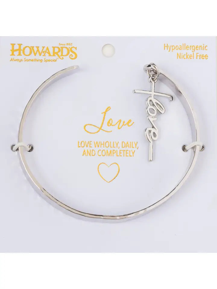 Howard's Inspirational Nina Love Charm Cuff Bracelet