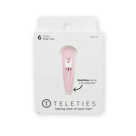 Teleties Snap Clip | Pearly Pink | 6 Count