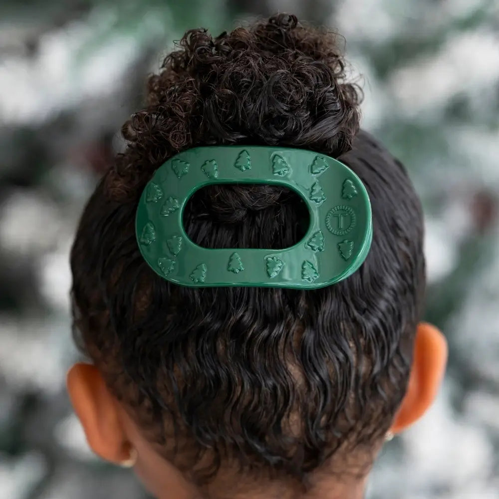 Teleties O Christmas Tree | Small | Flat Round Hair Clip