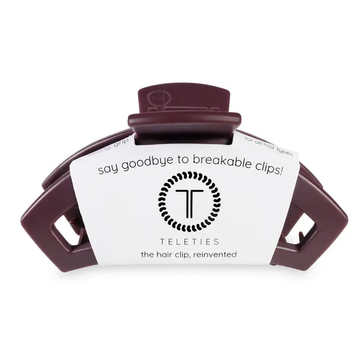 Teleties Open Hair Clip | Large | Burgundy Bliss