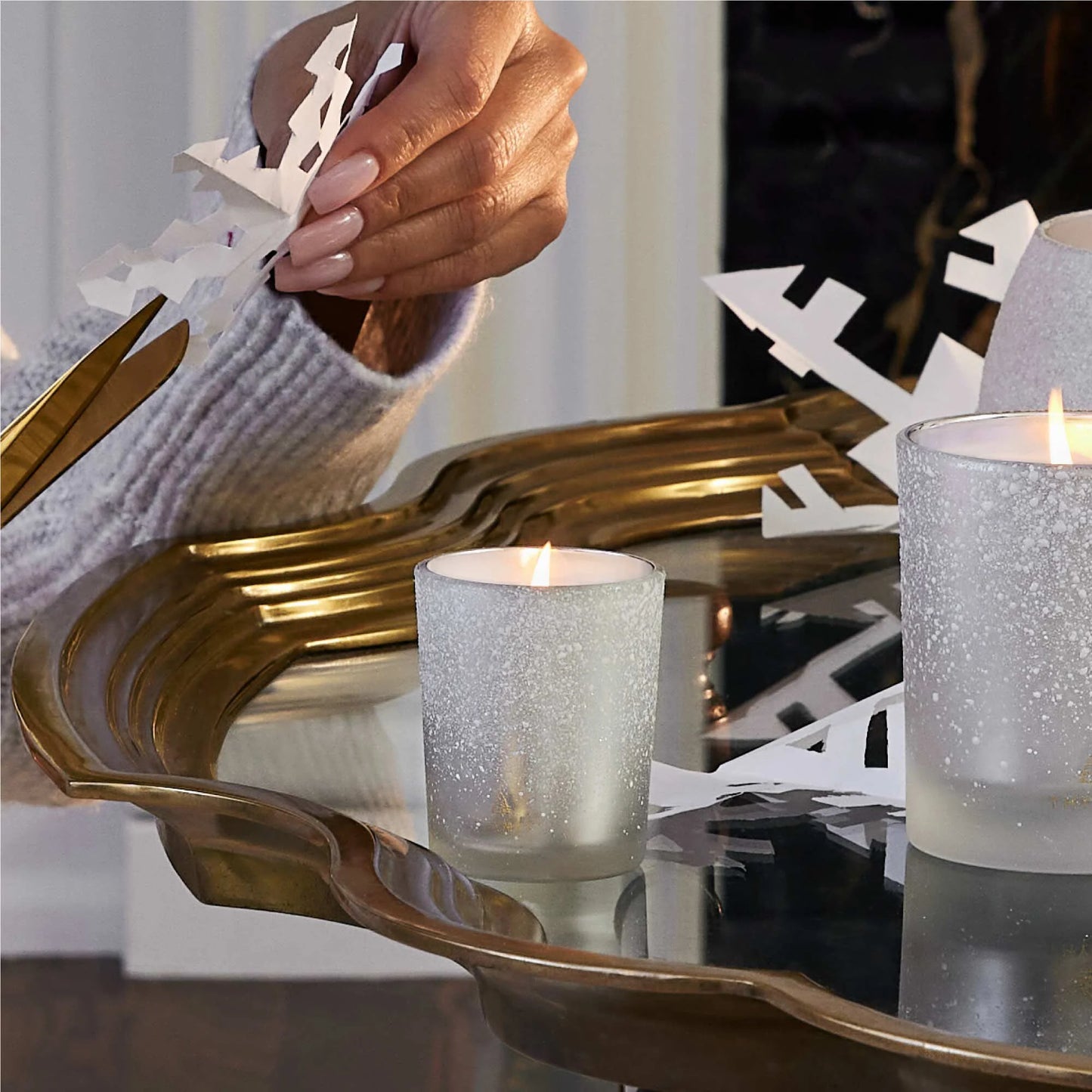 Thymes Frasier Fir Flocked Votive Candle