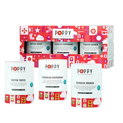 Poppy Holiday Cylinder Trio Popcorn