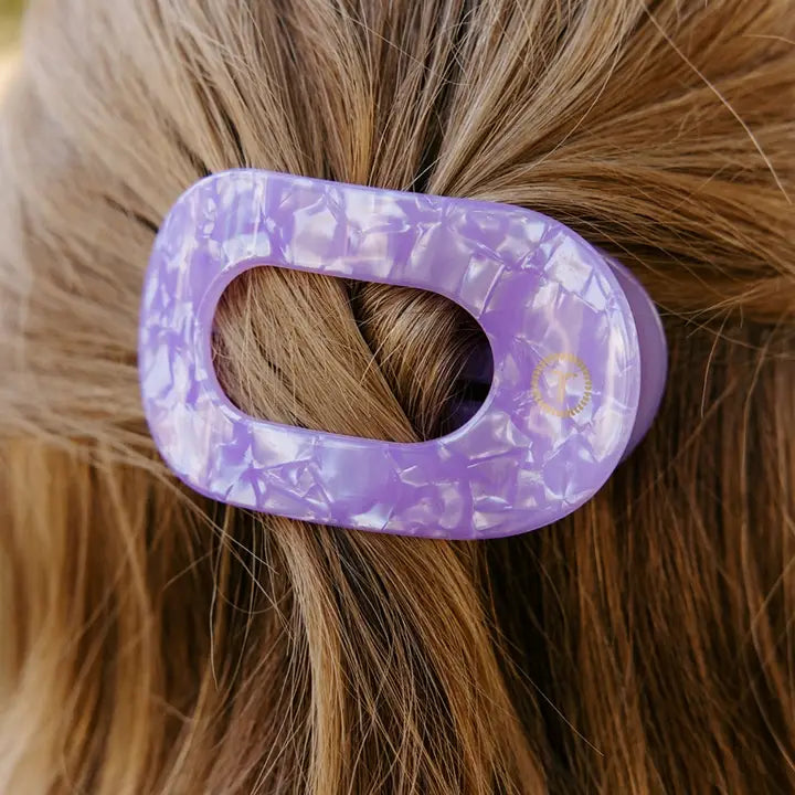 Teleties Flat Round Hair Clip | Medium | Lavender Mist