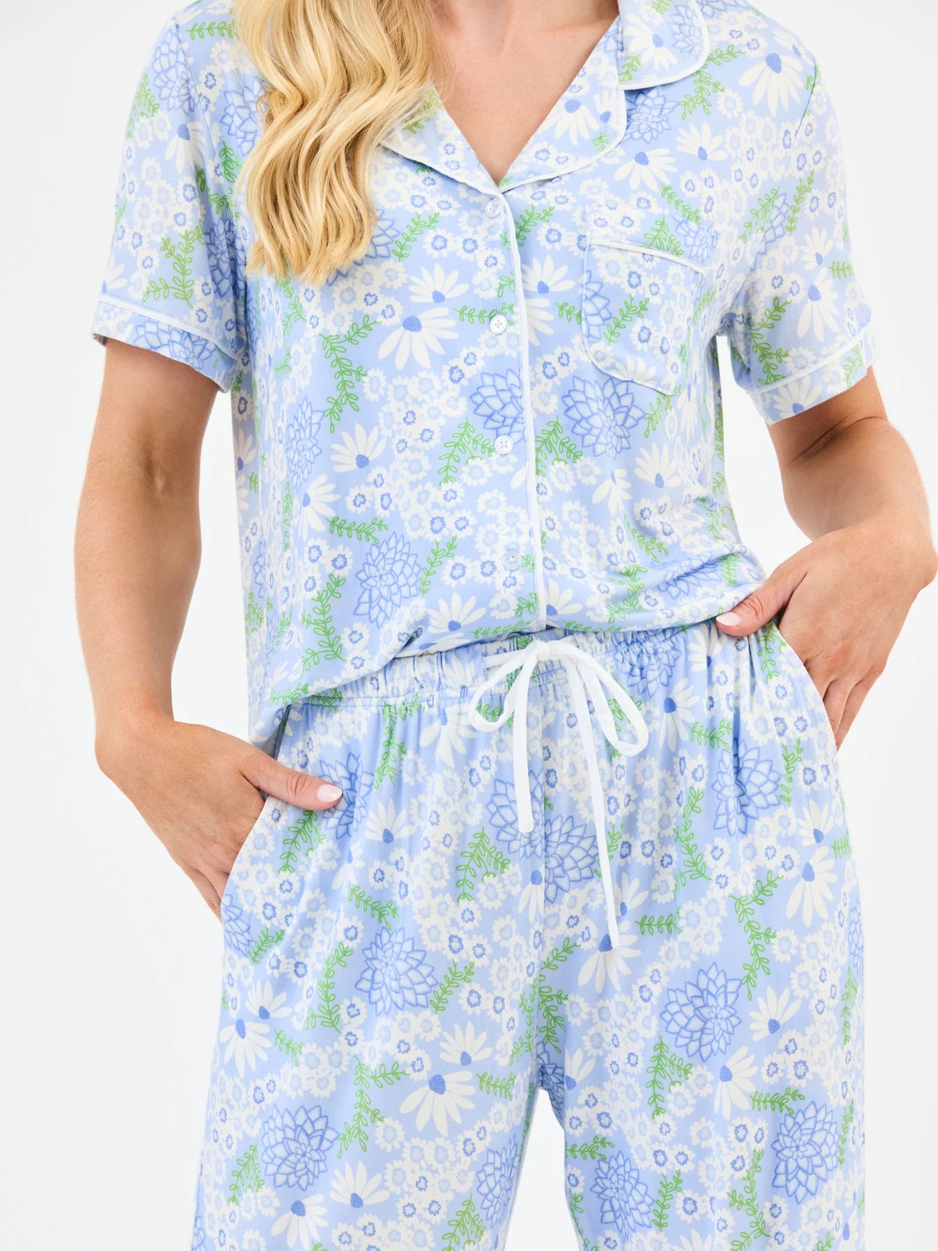 Mary Square Women's Charlotte Pants Set | Daisy Chain Blue